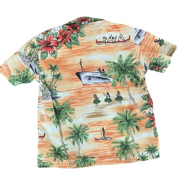 VTG Bishop St Apparel Hawaiian Toddler Palm Trees Orange Cotton Shirt-Size 2 - Picture 2 of 6